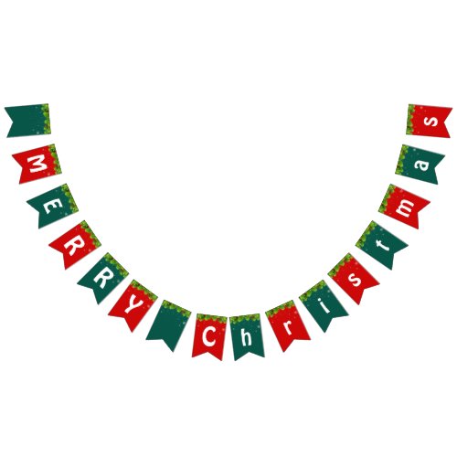 Winter RED GREEN MERRY Christmas party Bunting Flags