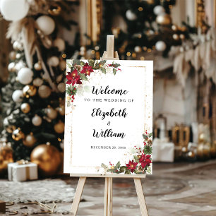 Winter Red Greenery Pinecone Wedding Foam Boards
