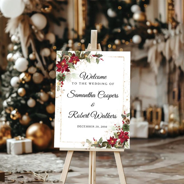 Winter Red Greenery Pinecone Wedding Foam Boards (Creator Uploaded)