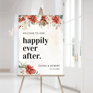 Winter Red Greenery Pinecone Wedding Foam Boards