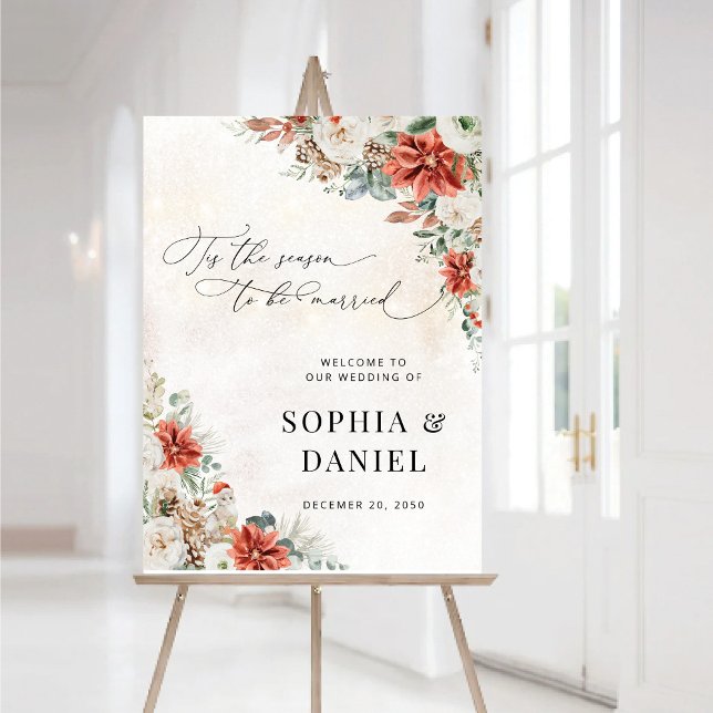 Winter Red Greenery Pinecone Wedding Foam Boards (Creator Uploaded)