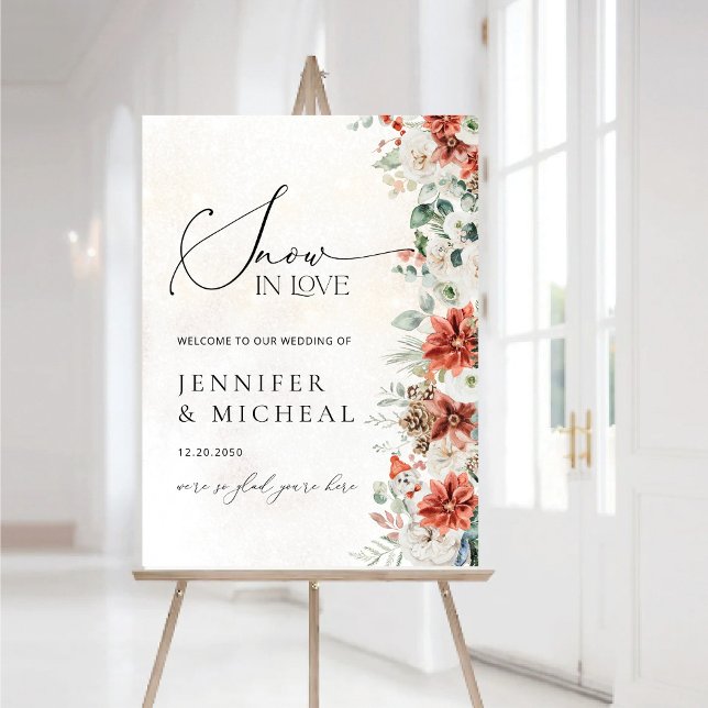 Winter Red Greenery Pinecone Wedding Foam Boards (Creator Uploaded)