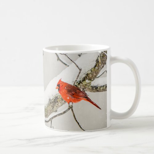 Winter Red Male Cardinal Bird Coffee Mug