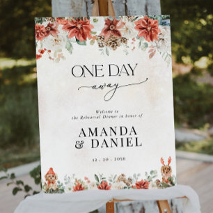 Winter Red Pinecone Rehearsal Dinner Foam Boards