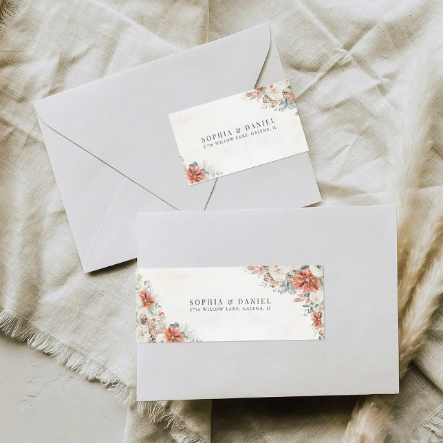 Winter Red Pinecone Wedding Return Address Label (Creator Uploaded)