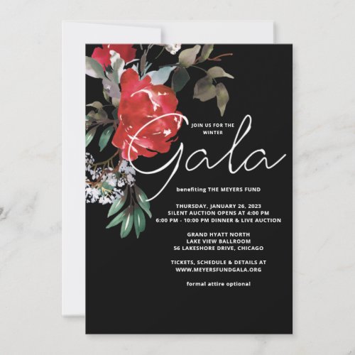 Winter Red Rose Gala Invitation