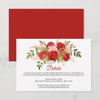 Winter Red Roses and Greenery Detail | Enclosure Card