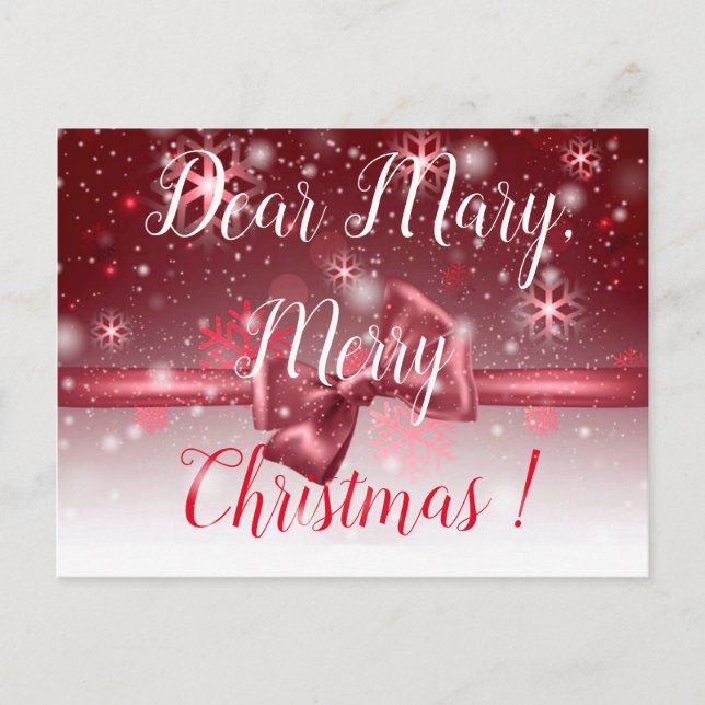 Winter Red Your Name Postcard (Front)