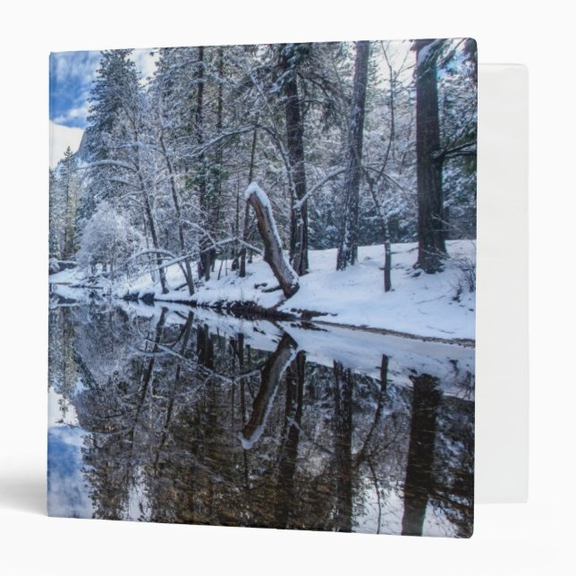 Winter Reflection at Yosemite 3 Ring Binder (Front/Inside)