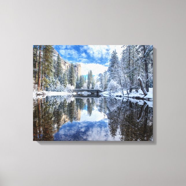 Winter Reflection at Yosemite Canvas Print (Front)