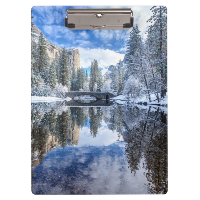 Winter Reflection at Yosemite Clipboard (Front)