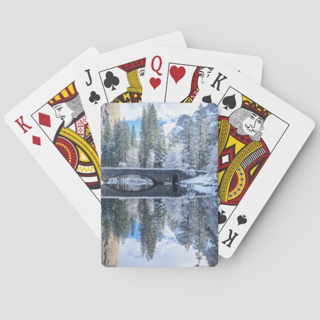 Winter Reflection at Yosemite Poker Cards (Back)