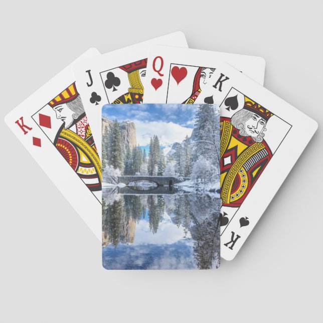 Winter Reflection at Yosemite Poker Cards (Back)