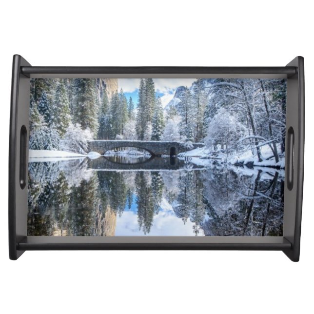 Winter Reflection at Yosemite Serving Tray (Front)