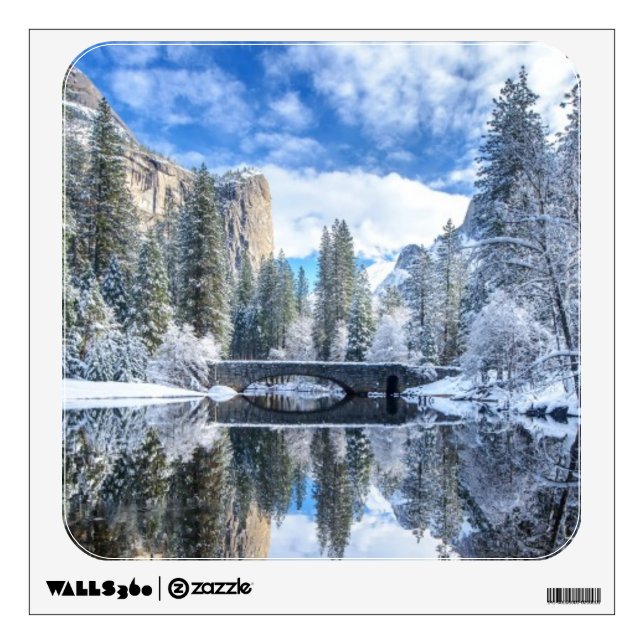 Winter Reflection at Yosemite Wall Sticker (Front)
