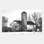 Winter Refuge Barn Rectangular Sticker