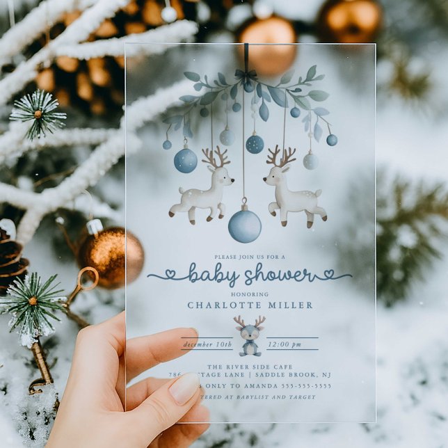 Winter Reindeer Baby Shower Invitation (Creator Uploaded)