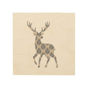 Winter Reindeer Chinoiserie Wood Wall Art