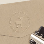 Winter Reindeer Holiday Return Address Embosser<br><div class="desc">Add an elegant touch to all your holiday correspondence with our chic Christmas return address embosser,  featuring your address curved around a reindeer illustration.</div>