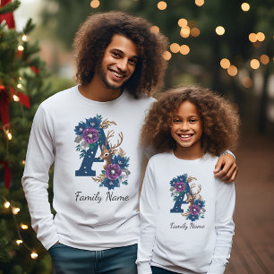 Winter Reindeer Monogrammed Family Christmas Sweatshirt