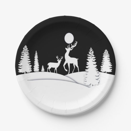 Winter Reindeer Paper Plates