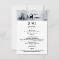 Winter Reindeer Rustic Watercolor Wedding Details