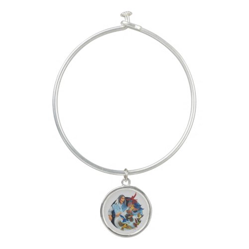 Winter Releasing The Birds Of Spring Compact Mirro Bangle Bracelet