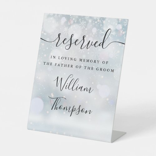 Winter Reserved Father Of The Groom Memorial Pedestal Sign