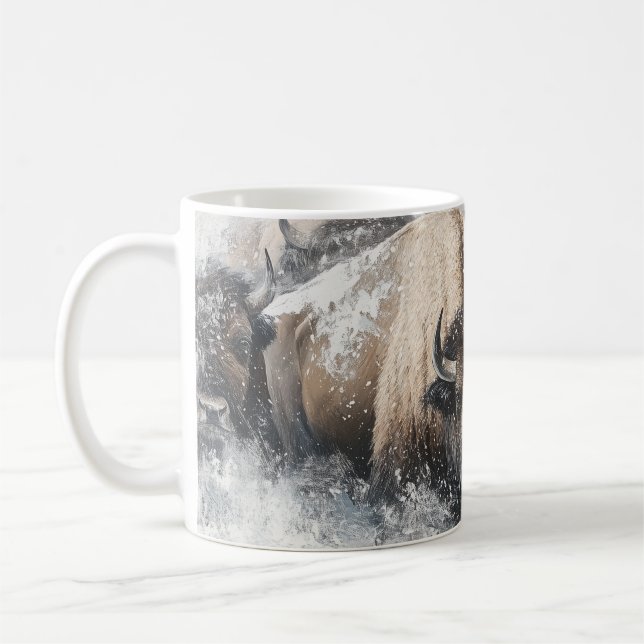 Winter Resilience: Bison Coffee Mug (Left)