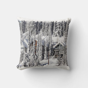Winter Retreat - Alpine Village Throw Pillow