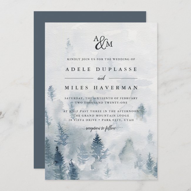 Winter Reverie Monogram Wedding Invitation