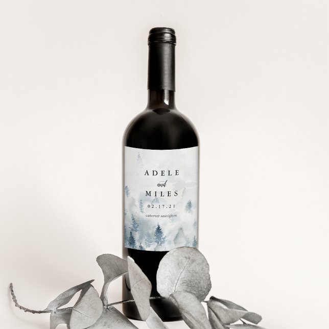 Winter Reverie | Personalized Wedding Wine Label (Creator Uploaded)