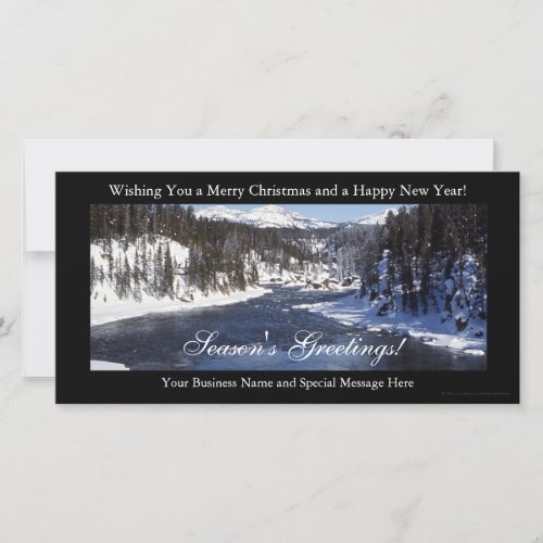 Winter River Flat Business Christmas Greeting Card