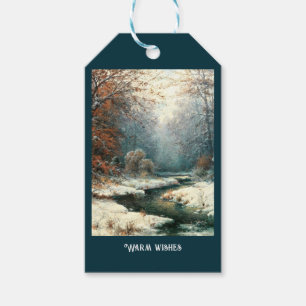 Winter River Landscape Gift Tags