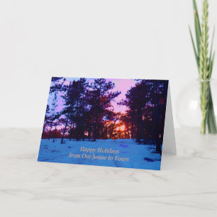 Winter Road on Christmas Holiday Card