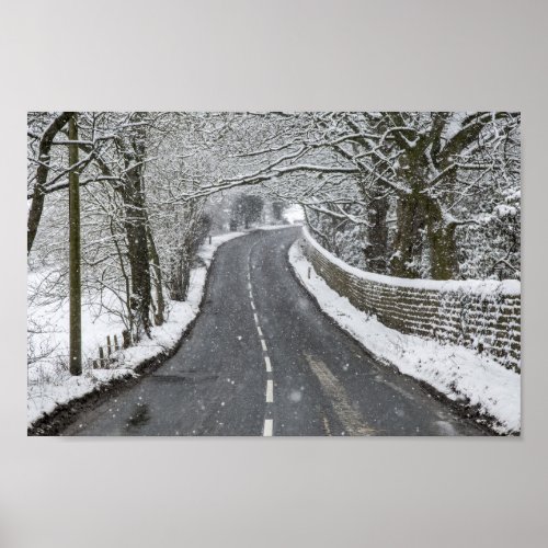 Winter Road scene Poster