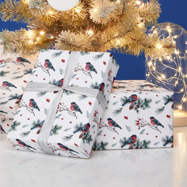 Winter Robin Christmas Pattern Wrapping Paper (Holidays)