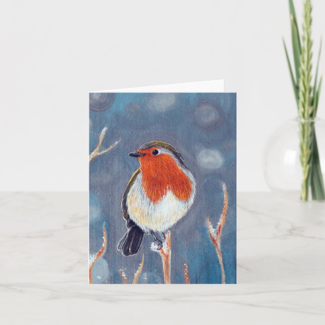 Winter Robin Painting Card (Front)