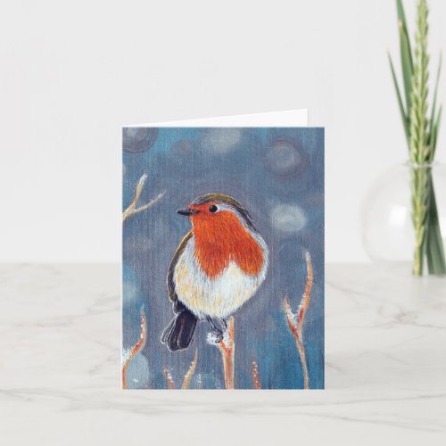 Winter Robin Painting Card