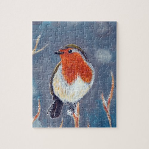 Winter Robin Painting Jigsaw Puzzle