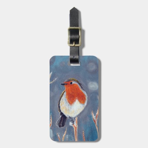 Winter Robin Painting Luggage Tag