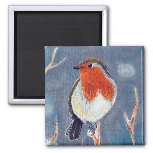 Winter Robin Painting Magnet
