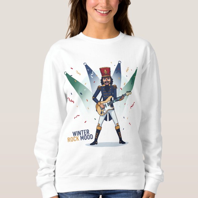 Winter Rock Mood – Nutcracker Guitarist Sweatshirt (Front)