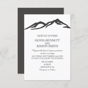 Winter Rocky Mountain Lake Country Wedding Invitation