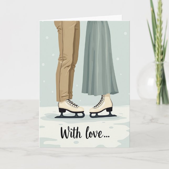Winter Romance Skates Card (Front)