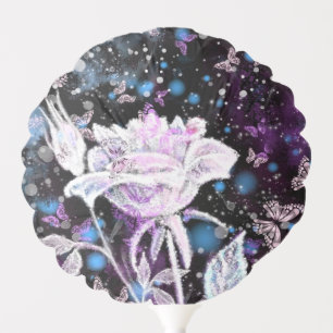 Winter Rose and Butterflies Balloon Gift