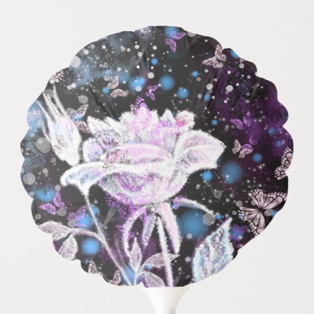 Winter Rose and Butterflies Balloon Gift (Front)