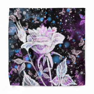 Winter Rose and Butterflies Bandana