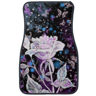 Winter Rose and Butterflies - Beautiful Car Floor Mat