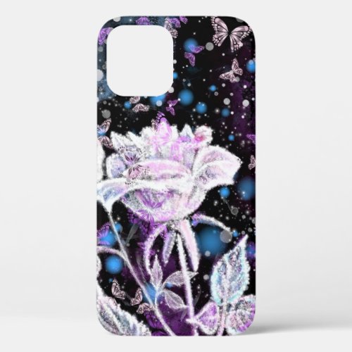 Winter Rose and Butterflies _ Beautiful iPhone 12 Case